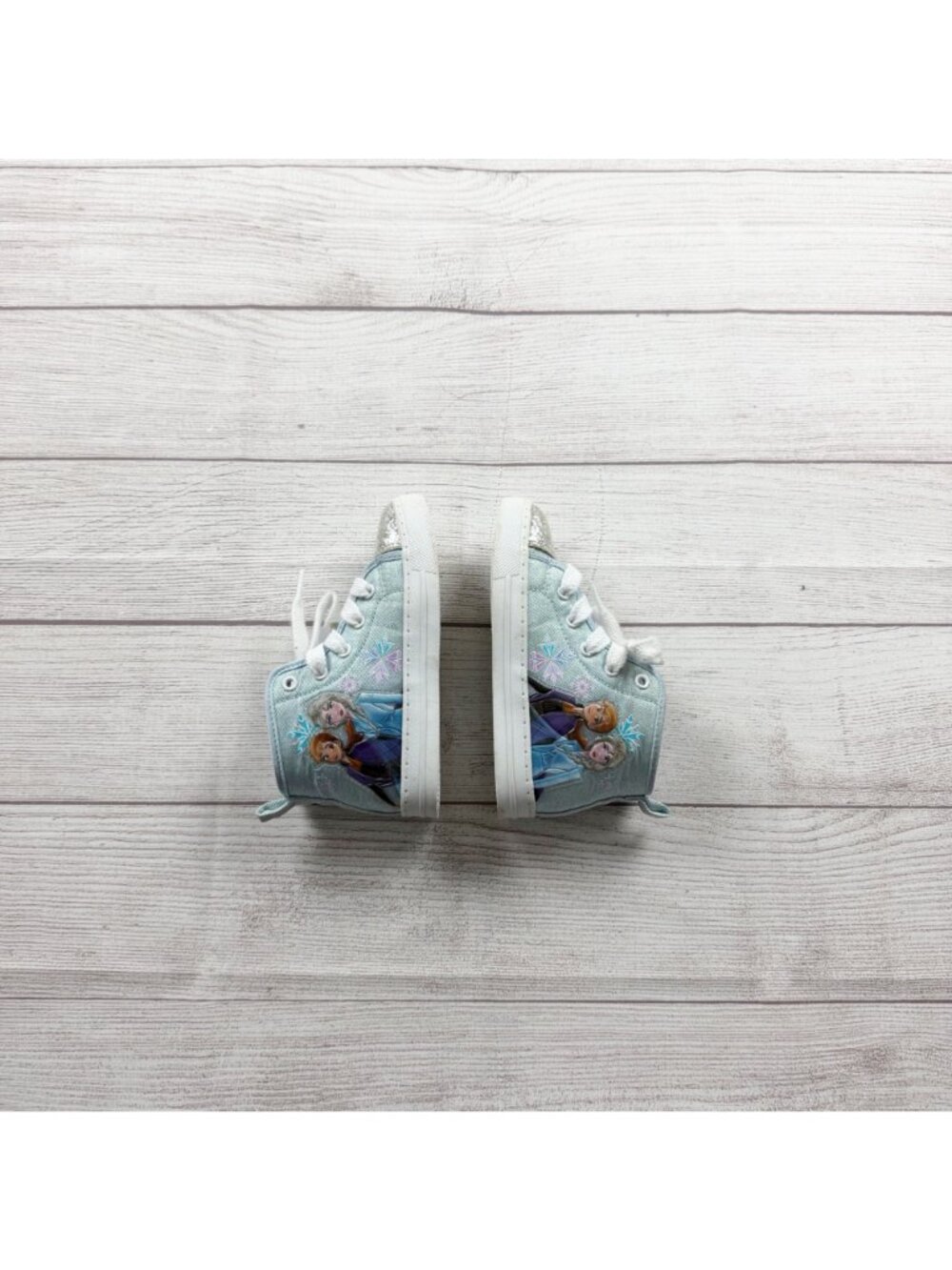 Disney Frozen Girls High Top Sneakers Lace Up Shoes Elsa Anna Canvas 11 - Picture 4 of 6